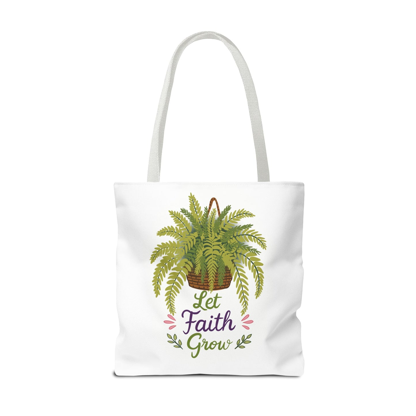 Let Faith Grow Tote Bag — Botanical Hanging Fern Spiritual Tote