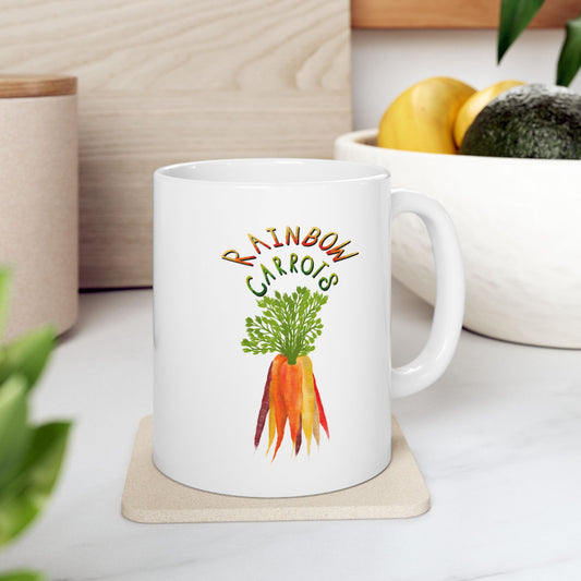 Rainbow Carrots Ceramic Mug 11oz & 15oz