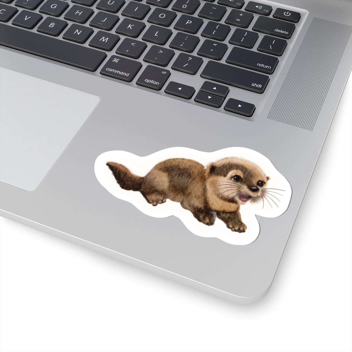 Playful Baby Otter Kiss-Cut Sticker — Cute Animal Laptop Decal