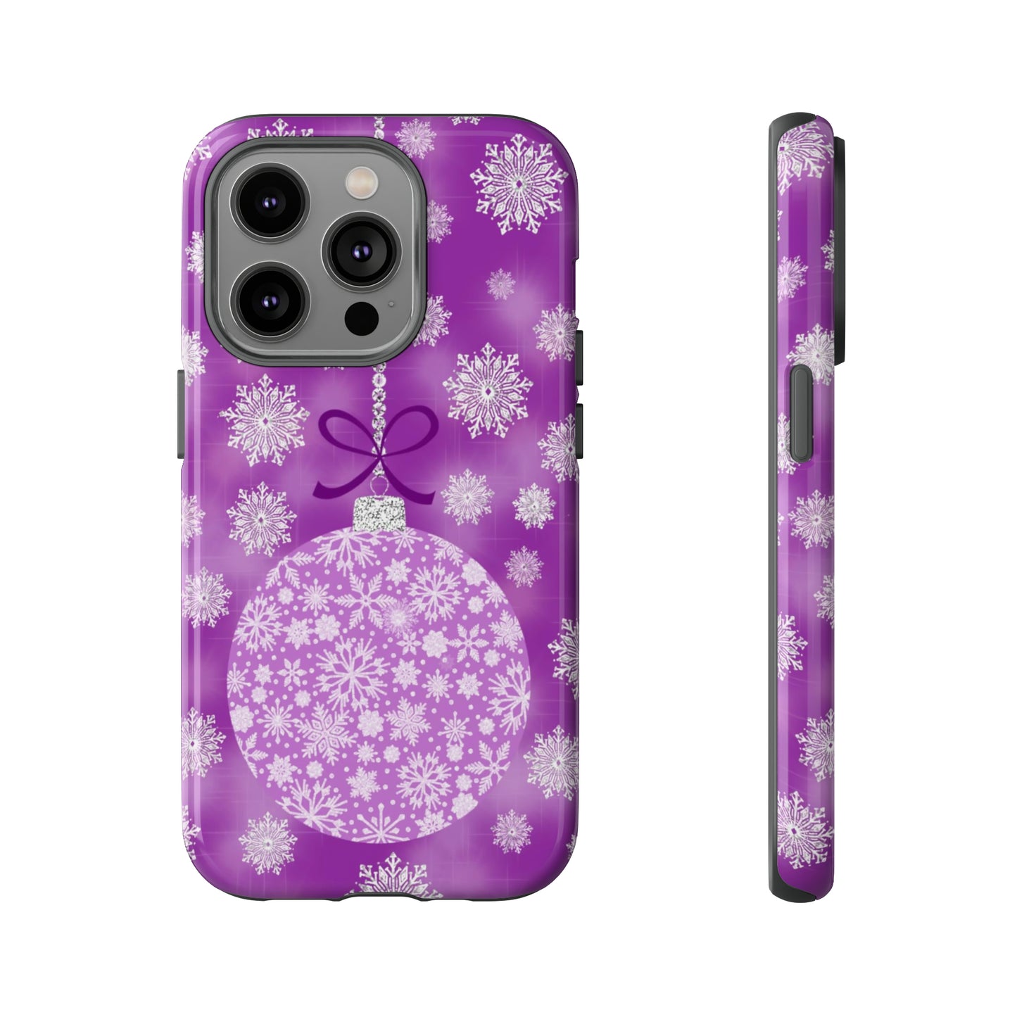 Glittering Snowflake Bauble in Purples Tough Cases