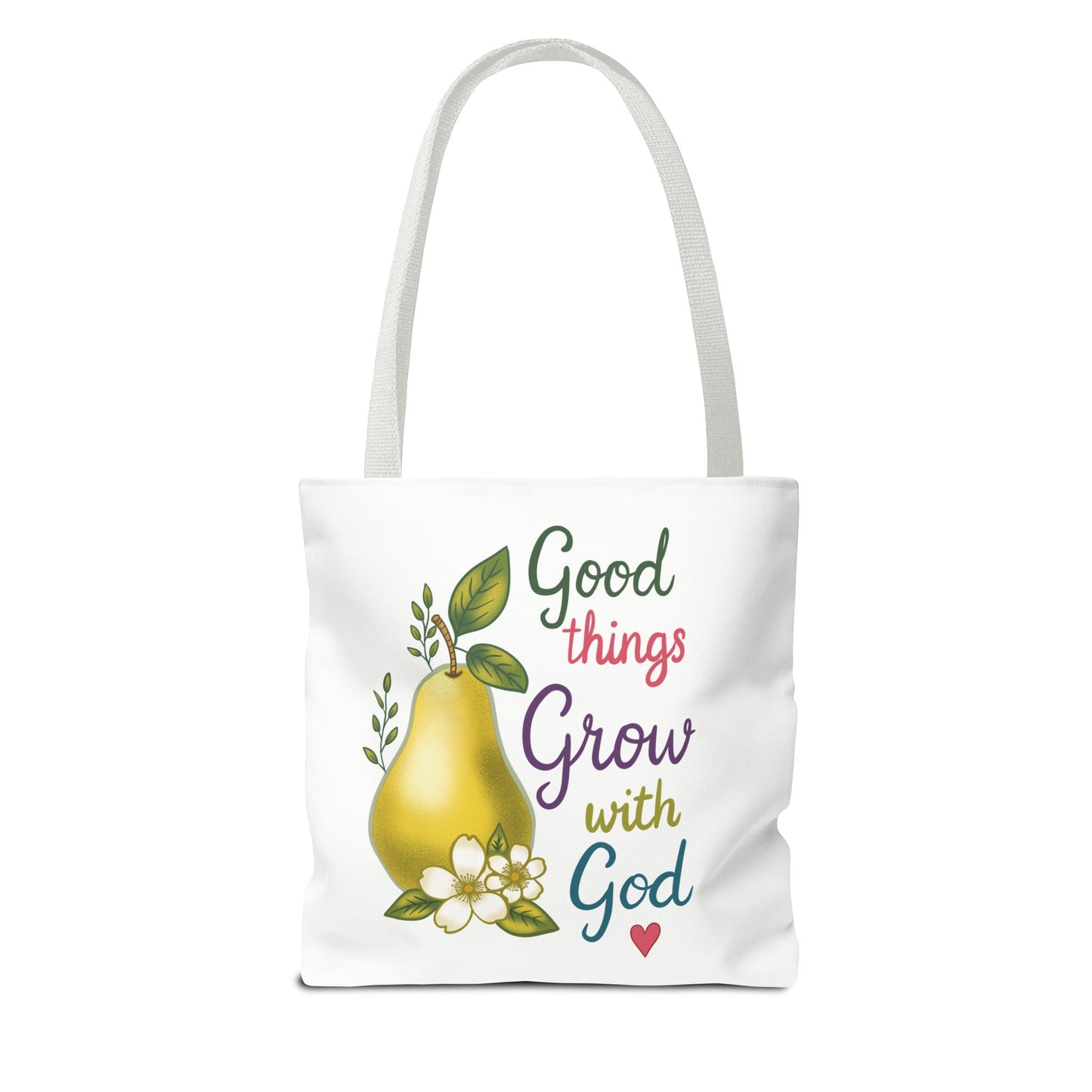Faithful Harvest Tote — "Good Things Grow with God" Inspirational Grocery Bag