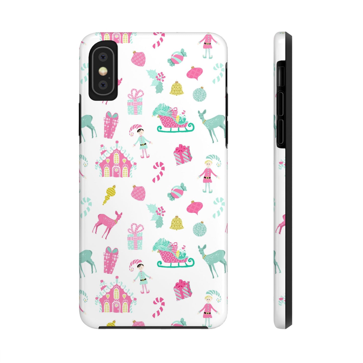 Pastel Christmas on White Tough Phone Cases