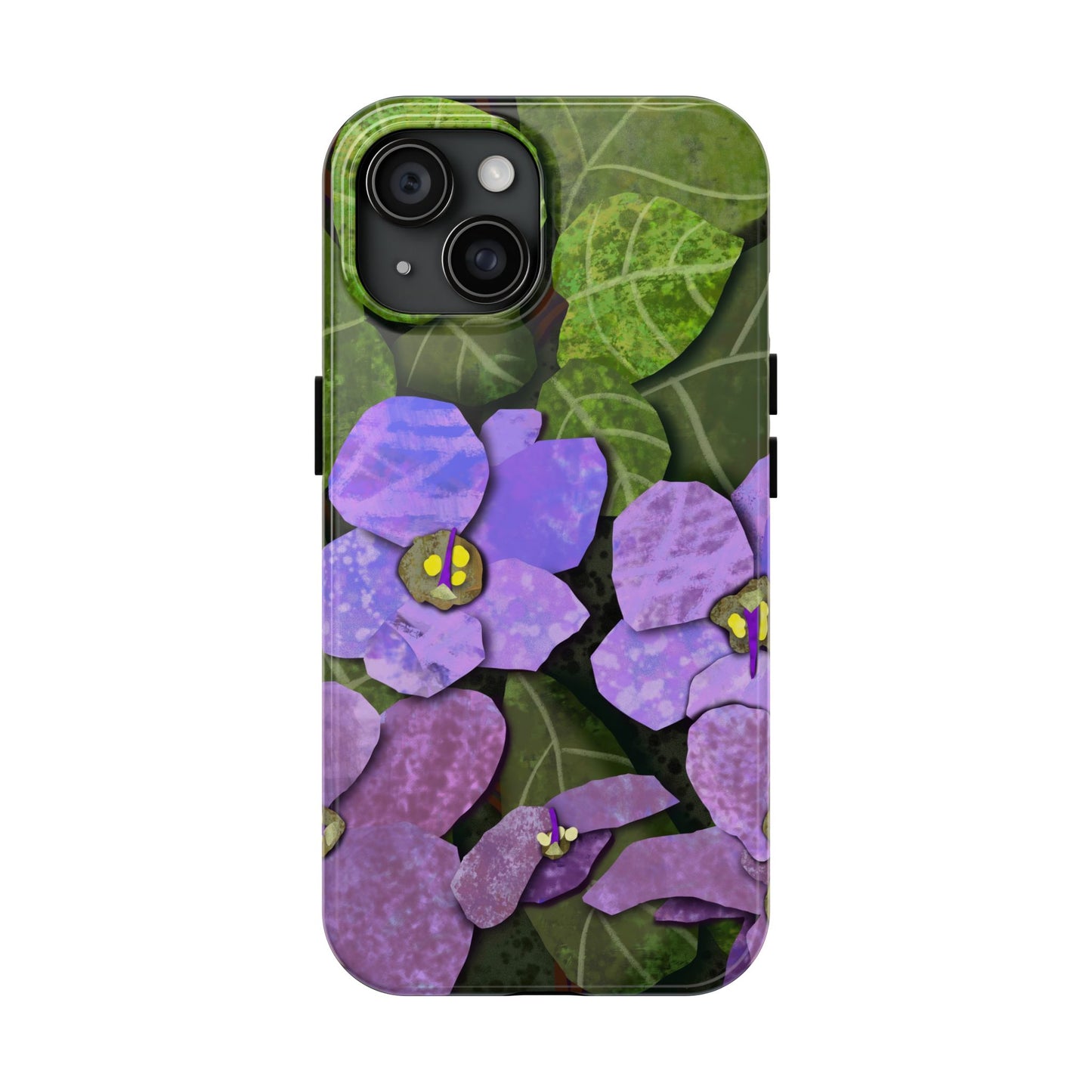 African Violets Collage Art Tough Phone Cases