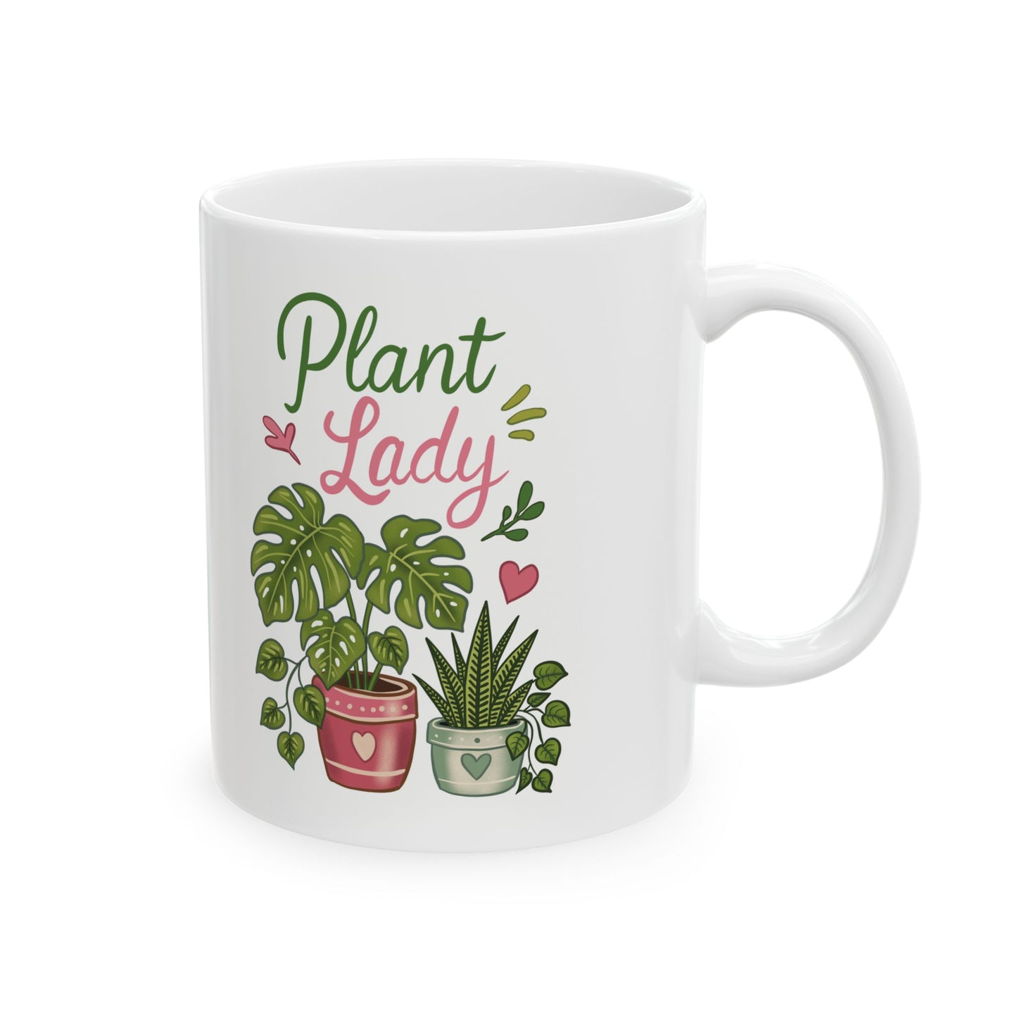 Plant Lady Ceramic Mug — Botanical Coffee Tea Cup (11oz & 15oz)