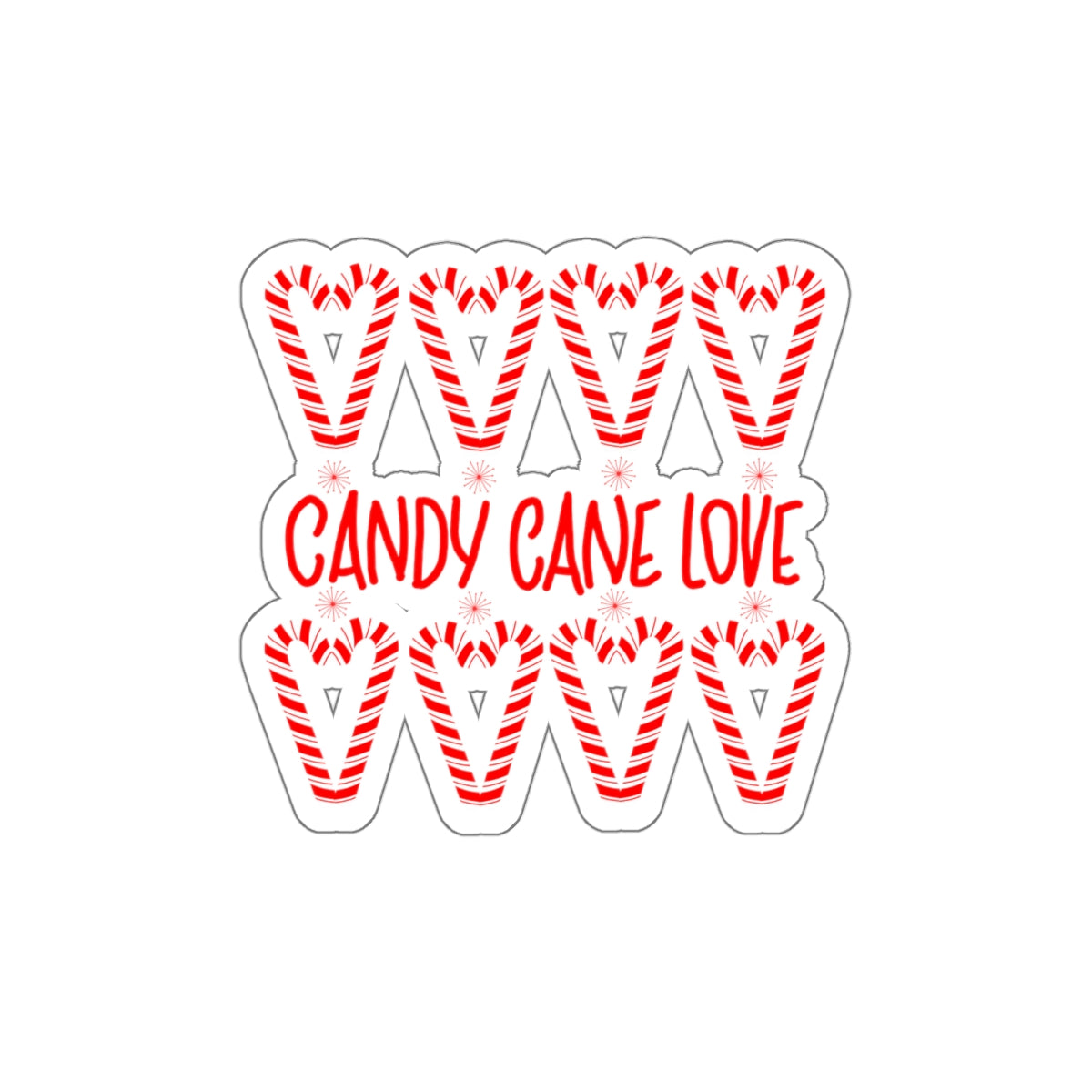 Candy Cane Hearts Die-Cut Stickers