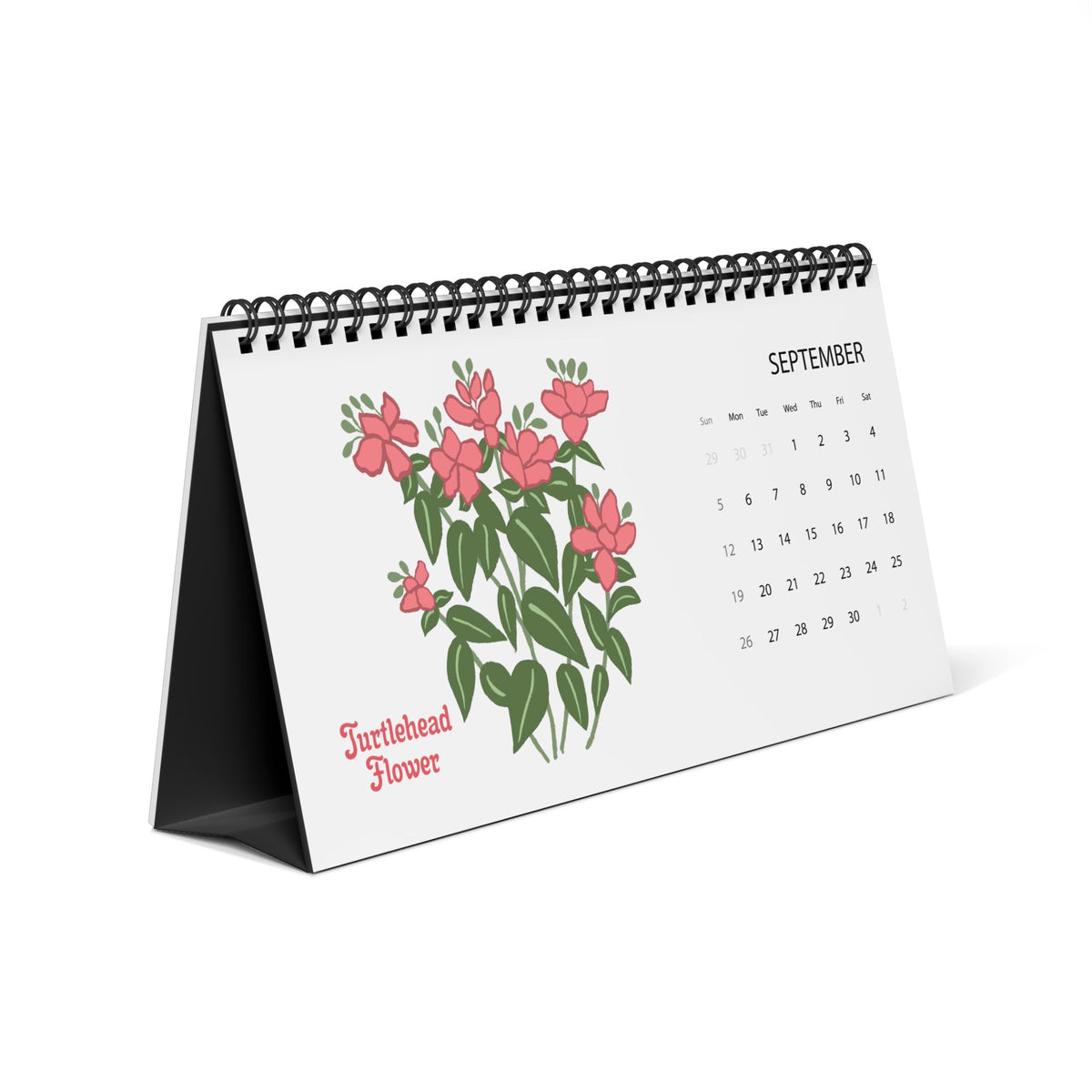2027 Appalachian Wildflowers Desktop Calendar — Butterfly Bush & Native Flower Grid