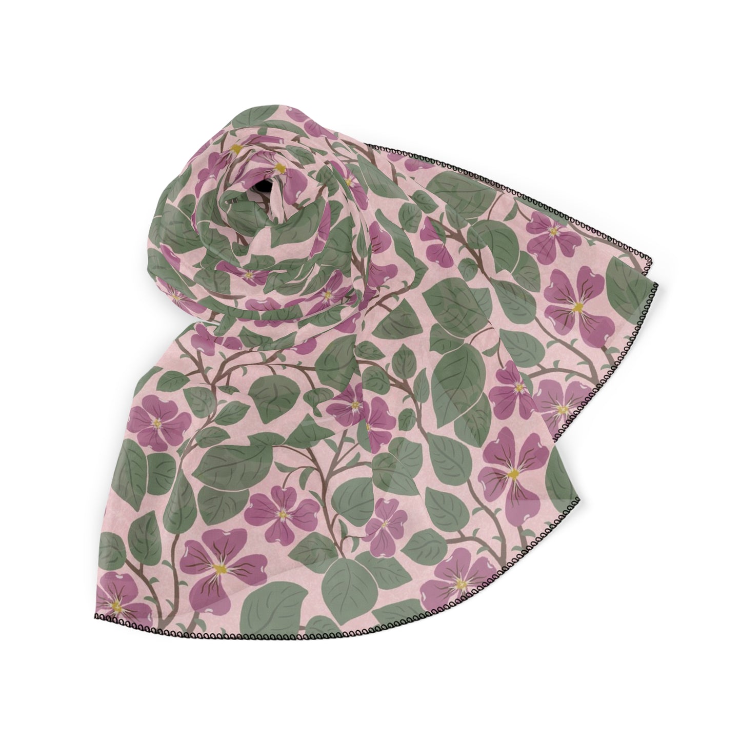 Pink Dogwoods Square Poly Scarf