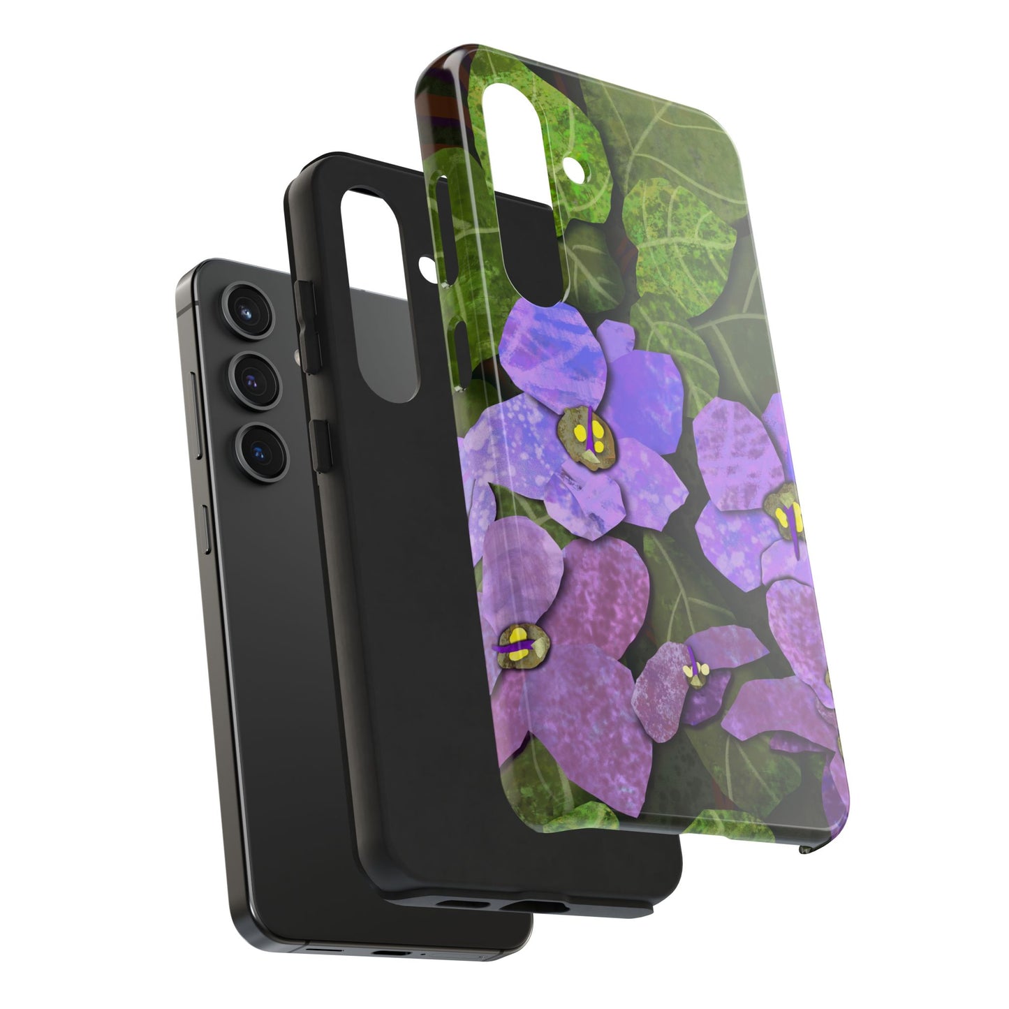 African Violets Collage Art Tough Phone Cases