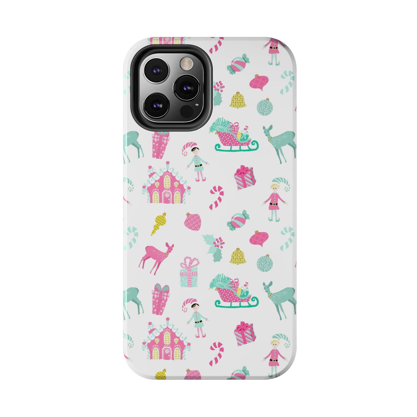 Pastel Christmas on White Tough Phone Cases