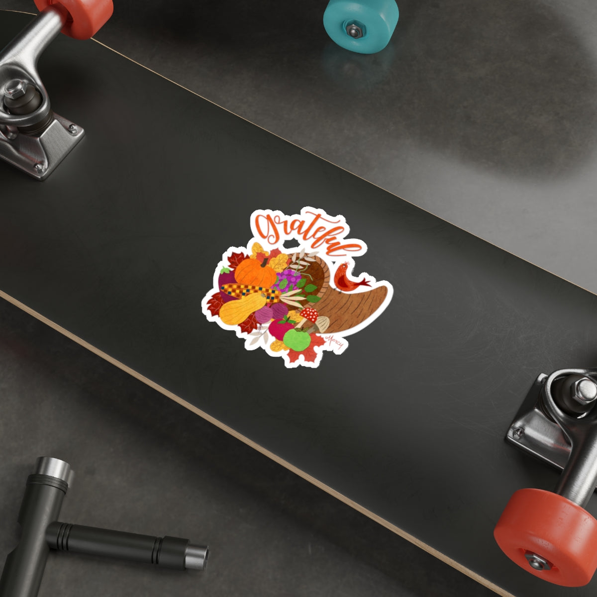 Cornucopia Collage Die Cut Sticker
