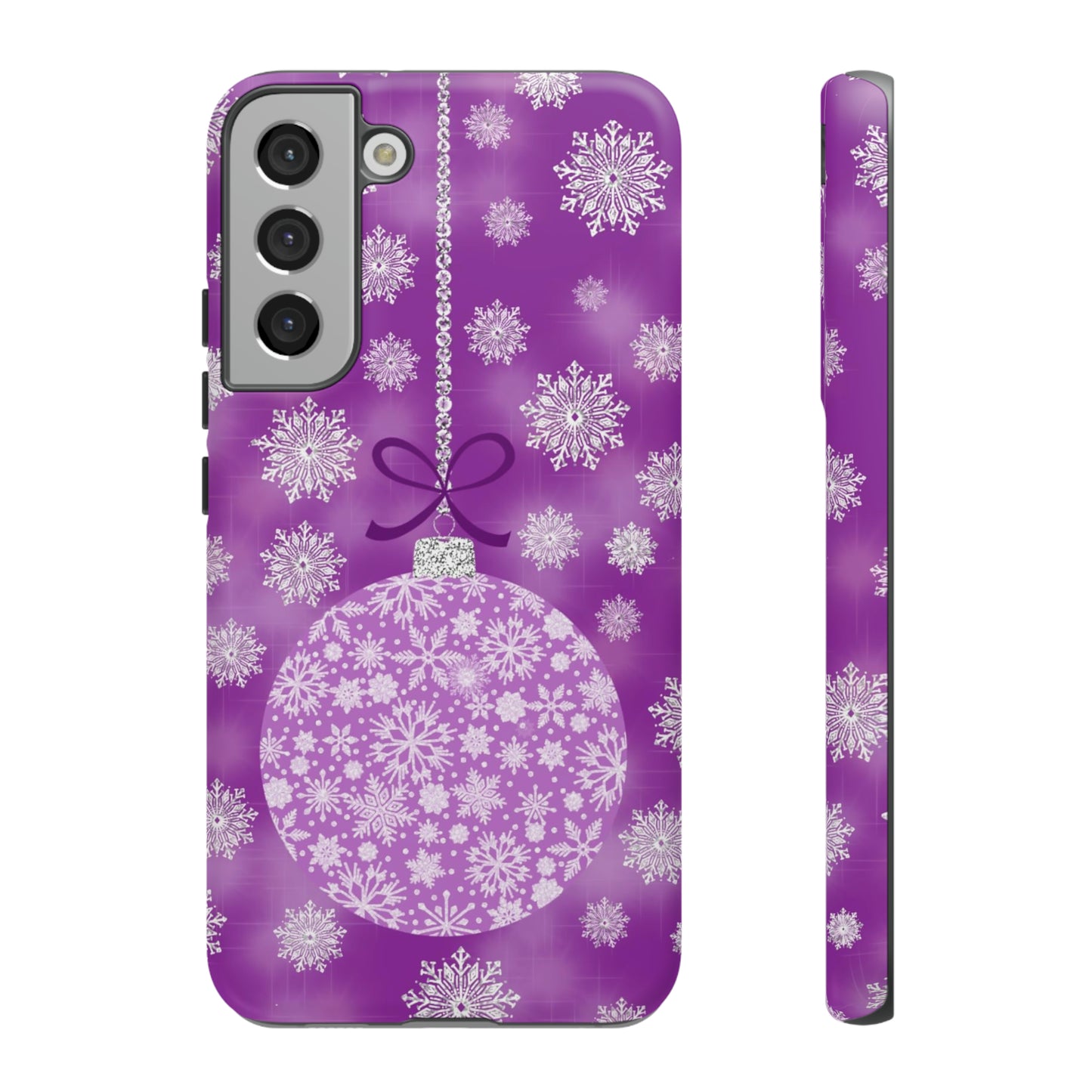 Glittering Snowflake Bauble in Purples Tough Cases