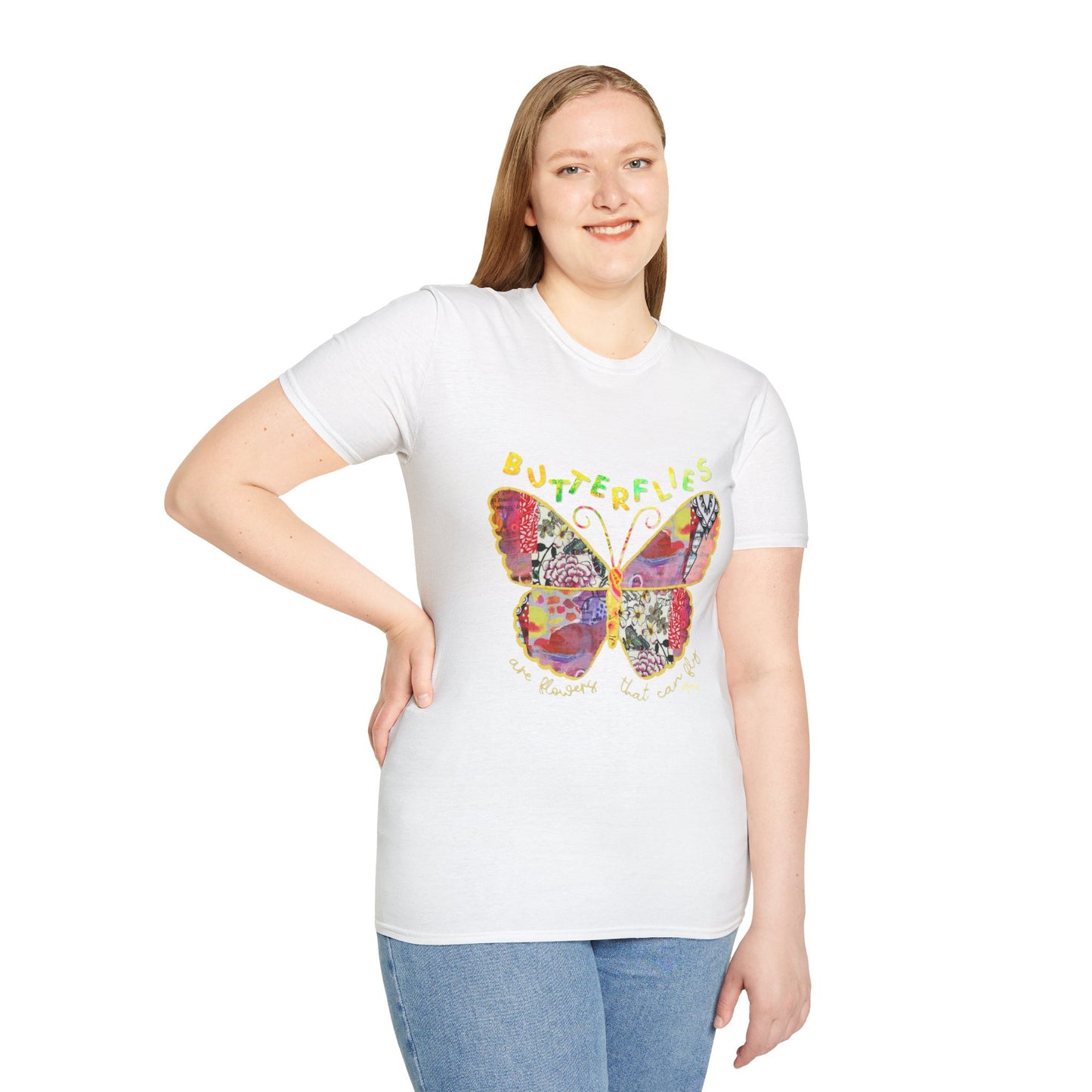 Boho Butterfly Collage Collage Softstyle T-Shirt