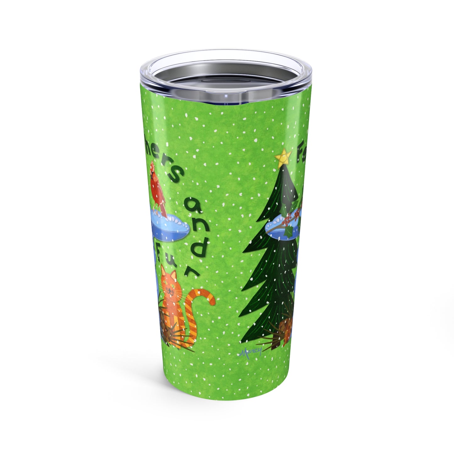 Feathers and Fur Collage Tumbler