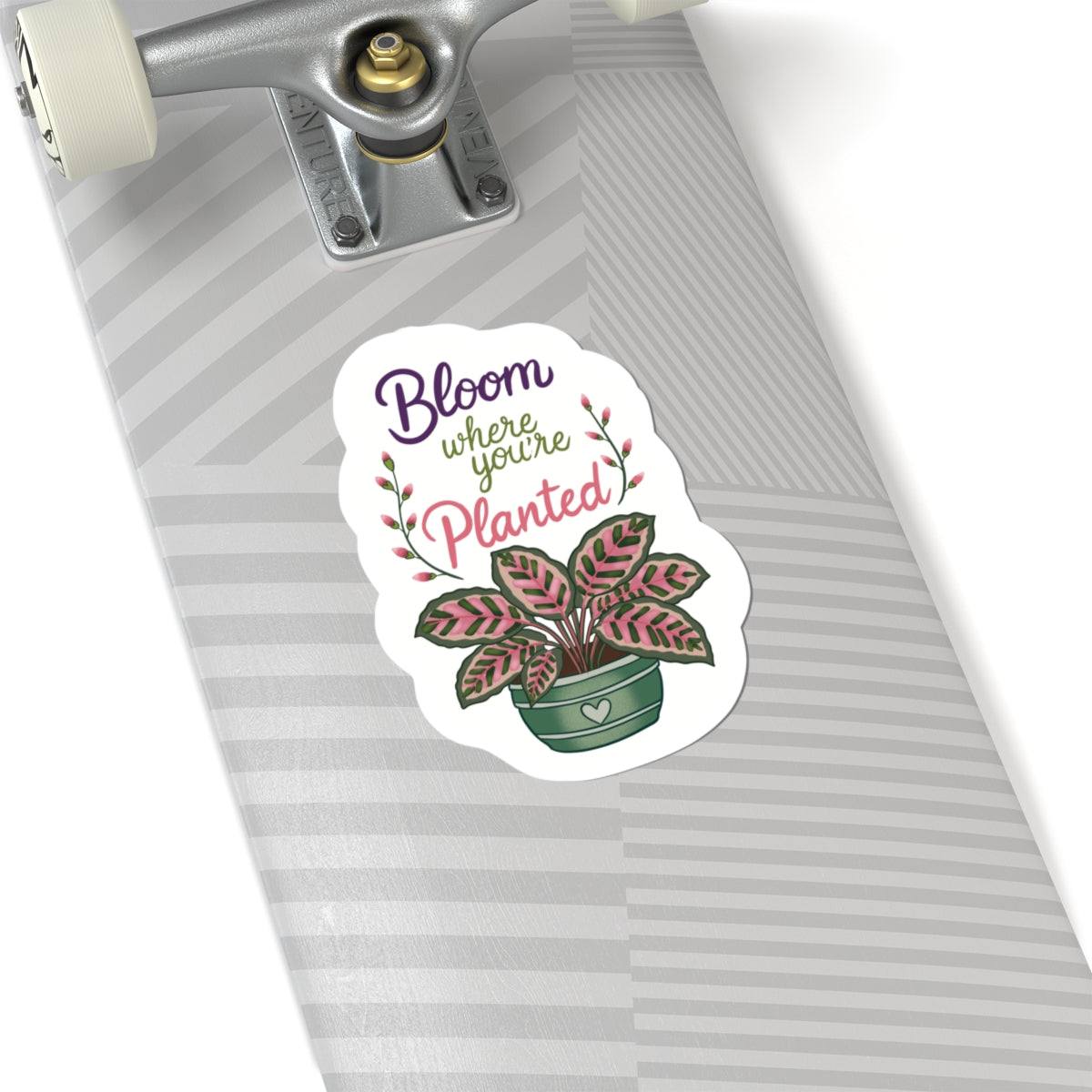 Bloom Where You're Planted Plant Sticker — Floral Kiss-Cut Decal for Laptops & Water Bottles