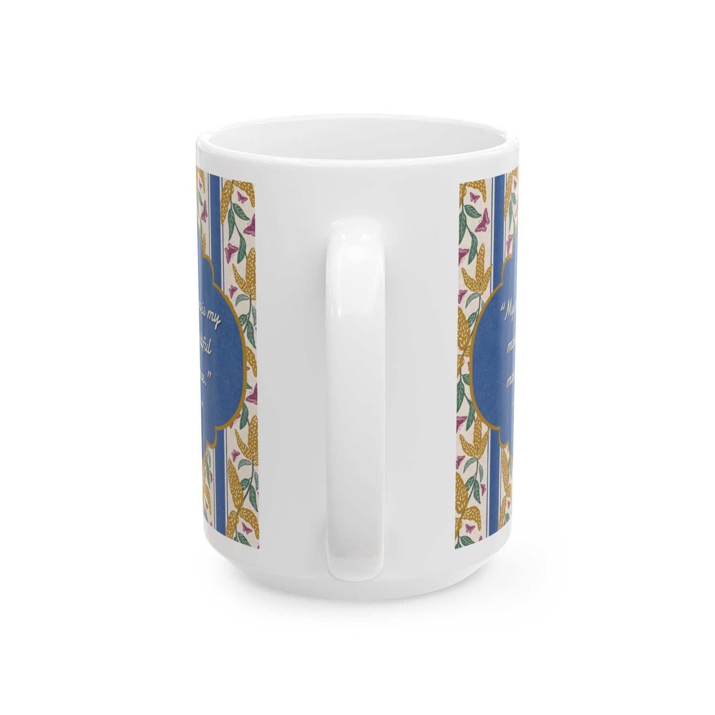 Goldenrod and Butterflies with Monet Quote Ceramic Mug 11oz & 15oz