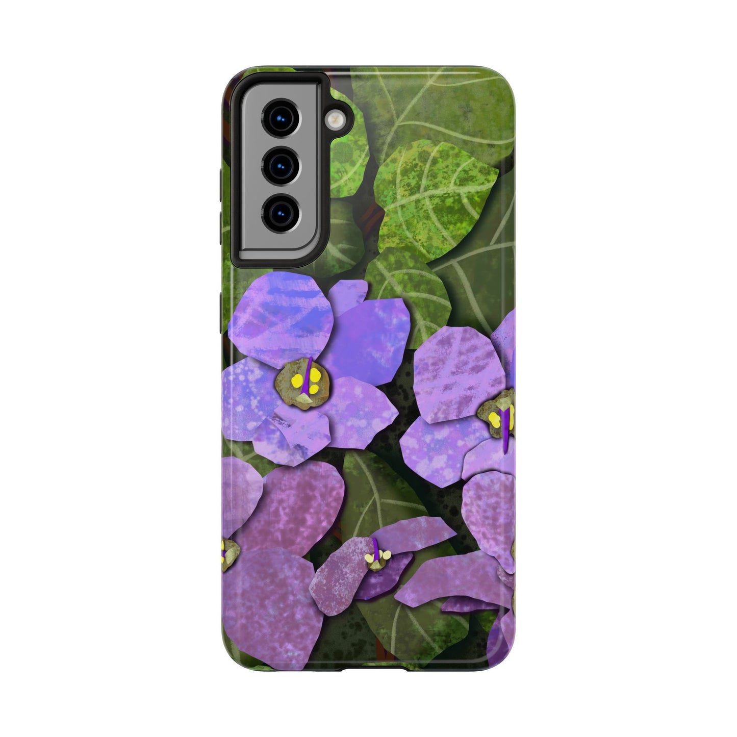 African Violets Collage Art Tough Phone Cases