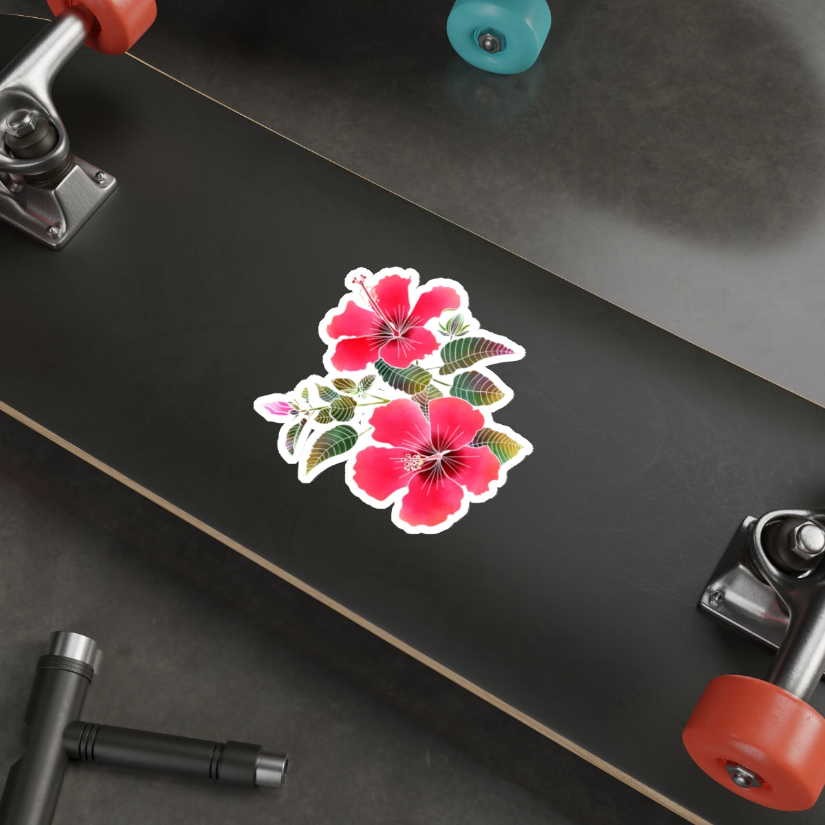 Red Hibiscus Die-Cut Stickers