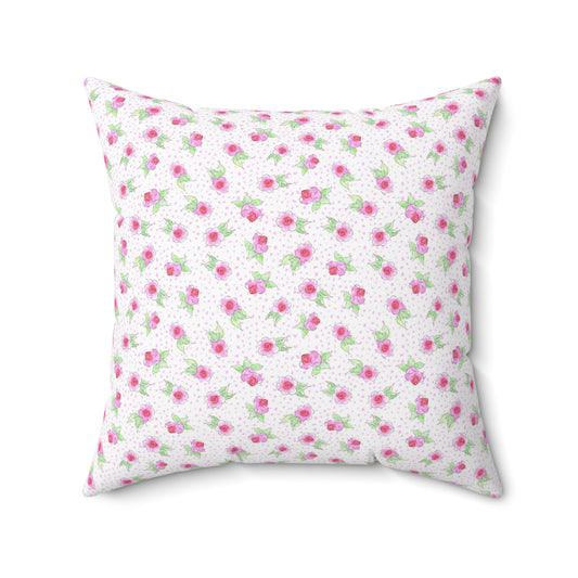 Maria’s Pink Roses Spun Polyester Square Pillow