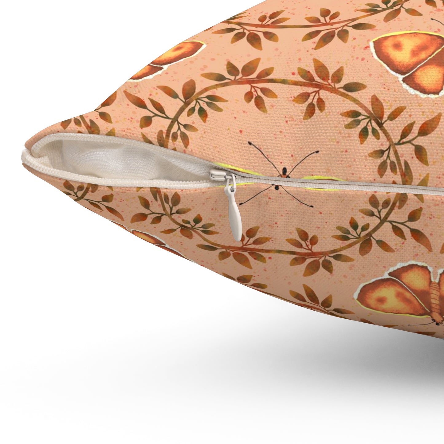 Moths and Vines Spun Polyester Square Pillow