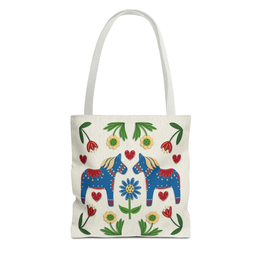 Swedish Folk Art Dala Horse Tote Bag