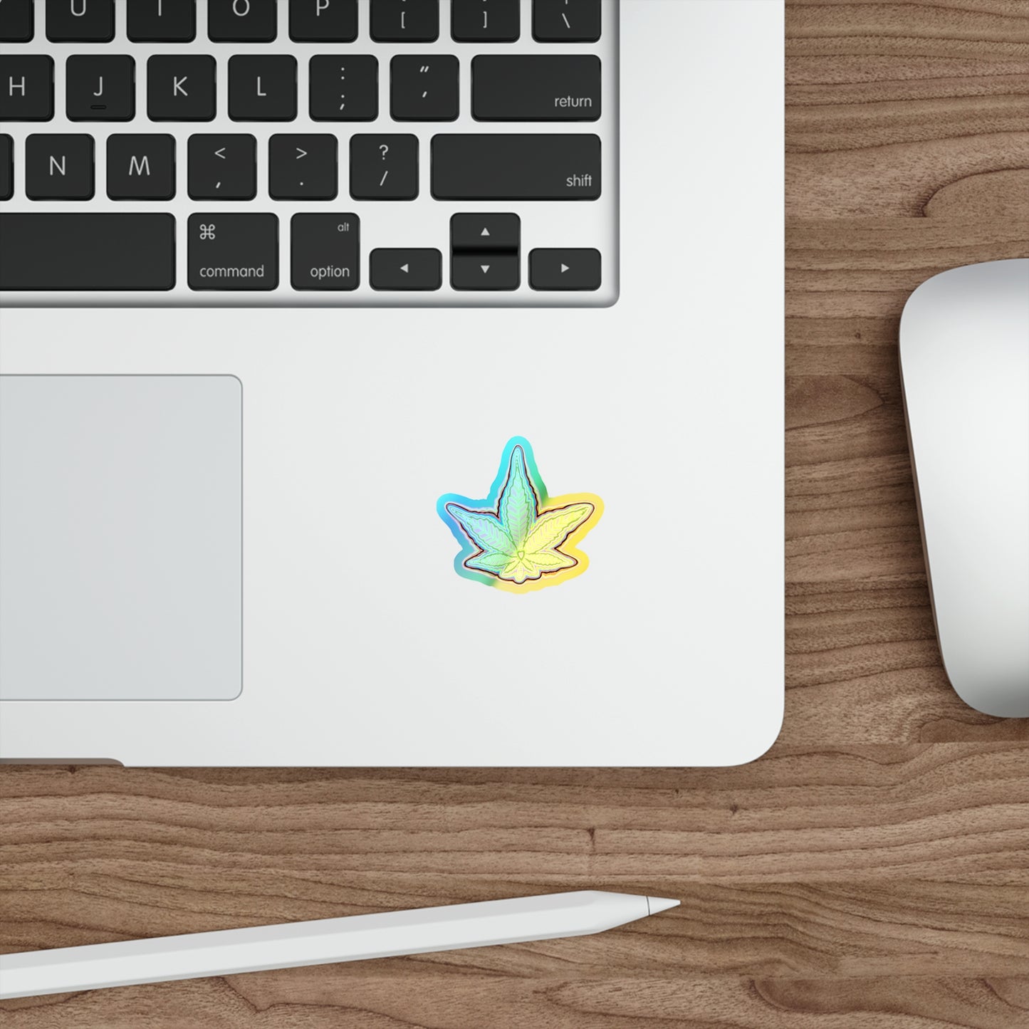 Holographic Colorful Cannabis Leaf Die-cut Stickers