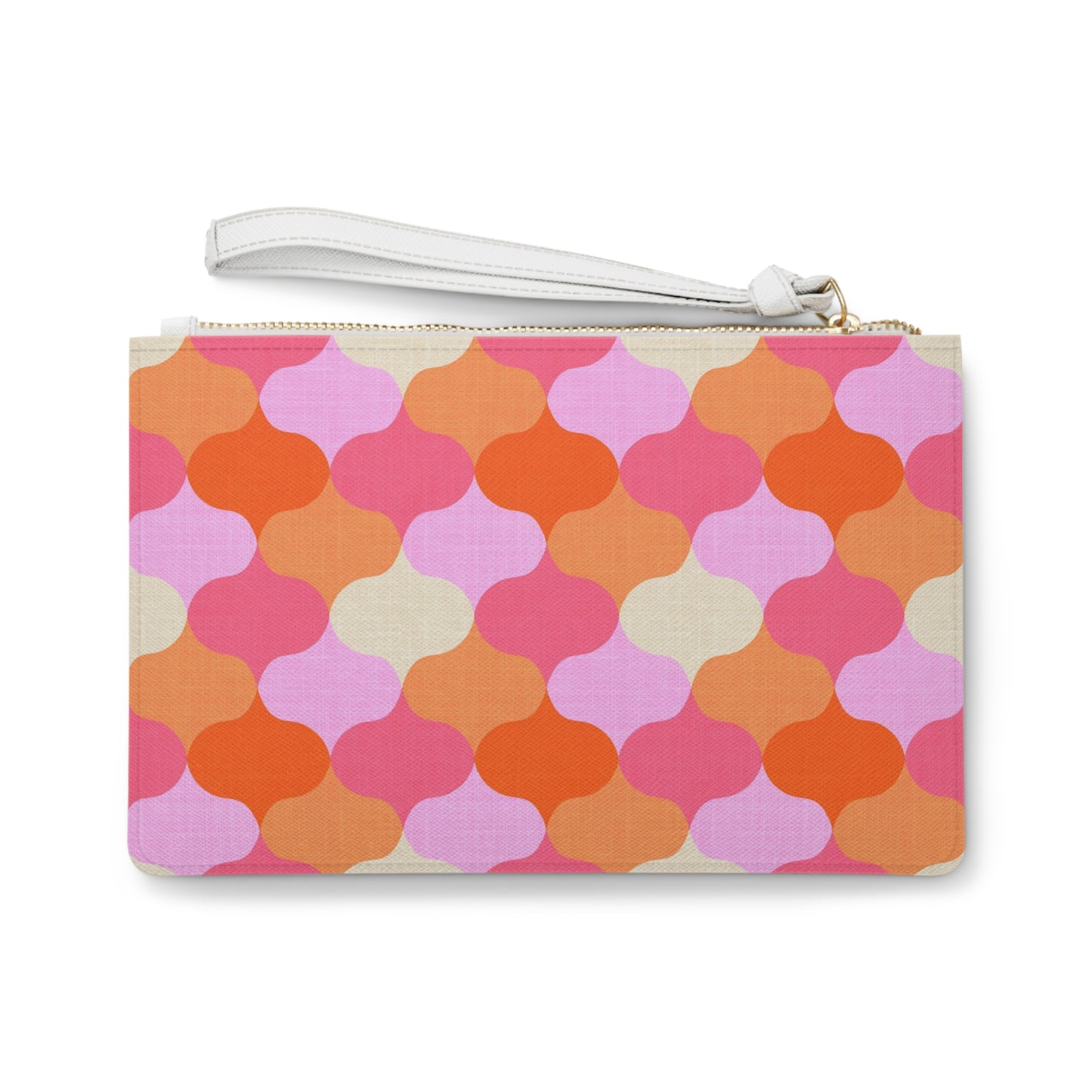 Retro Ogee Design in Orange Crush Clutch Bag