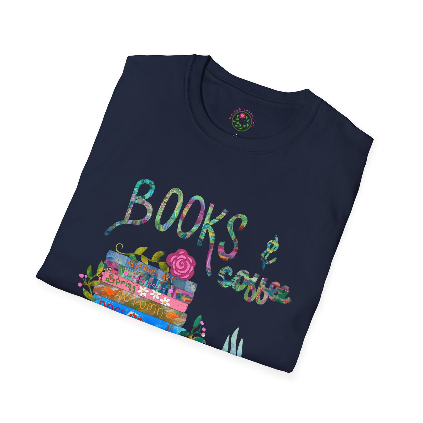 Books and Coffee Collage Collage Softstyle T-Shirt