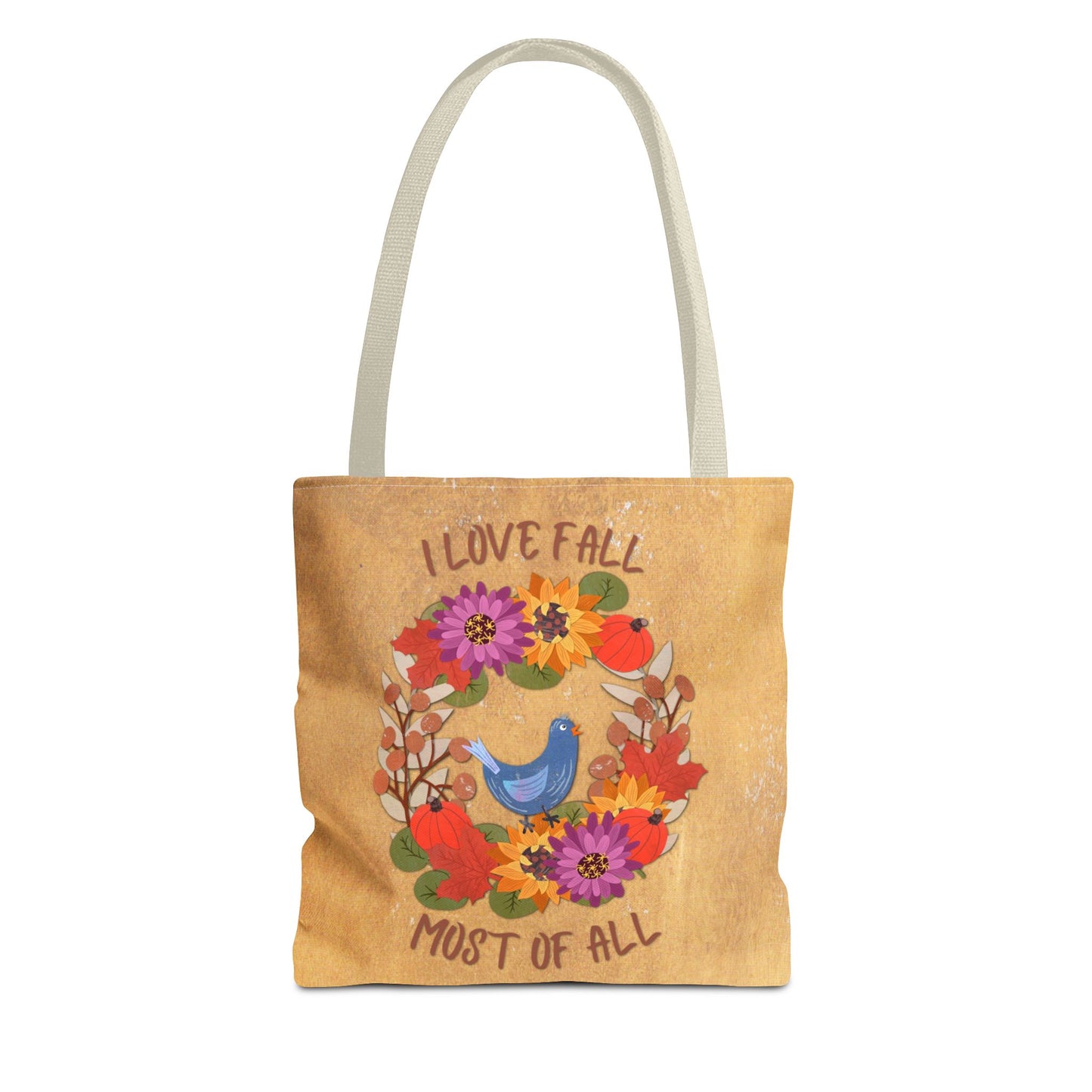 I Love Fall Most of All Autumn Wreath Collage Tote Bag