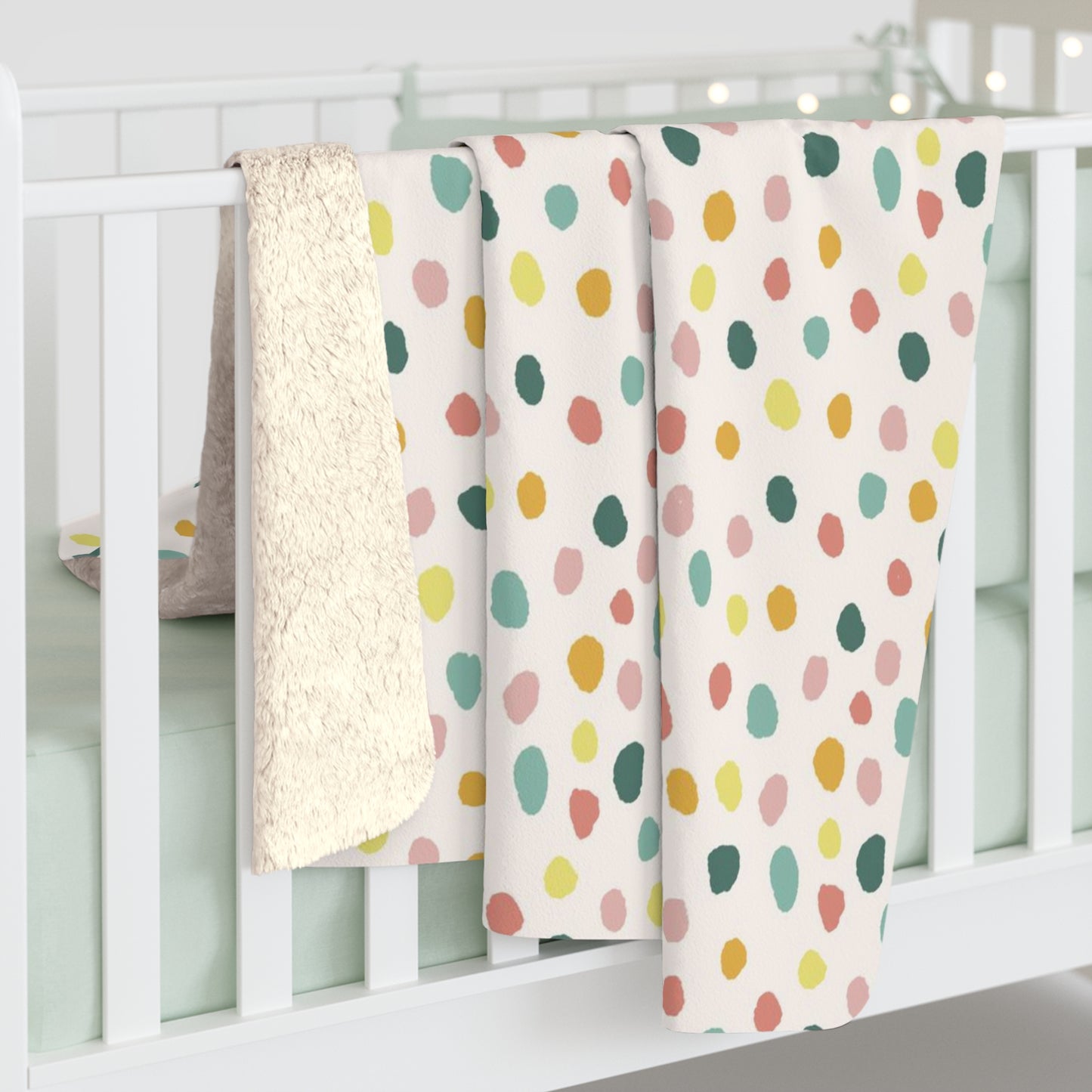 Polka Dot Confetti Sherpa Fleece Blanket