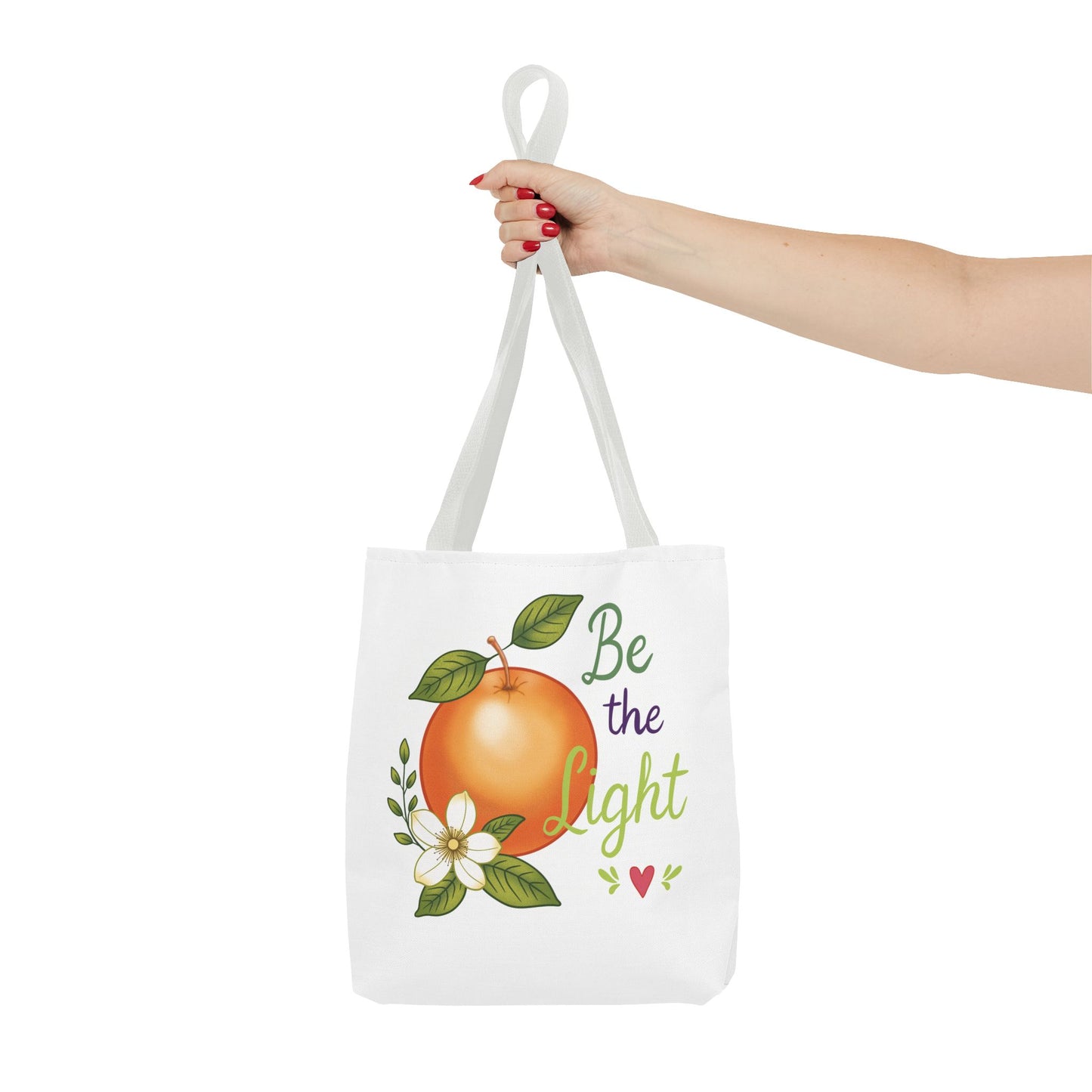 Be the Light Orange Floral Tote Bag