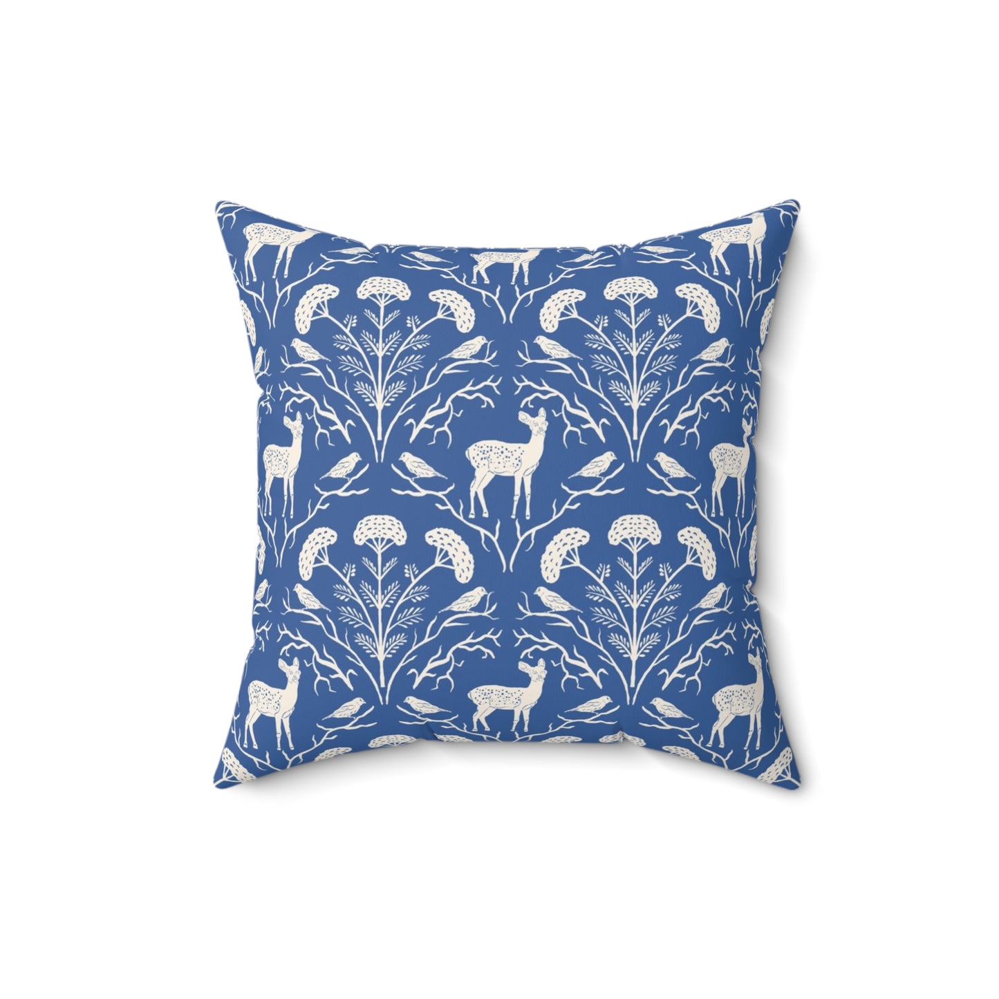 Appalachian Yarrow, Deer and Goldfinches Spun Polyester Square Pillow