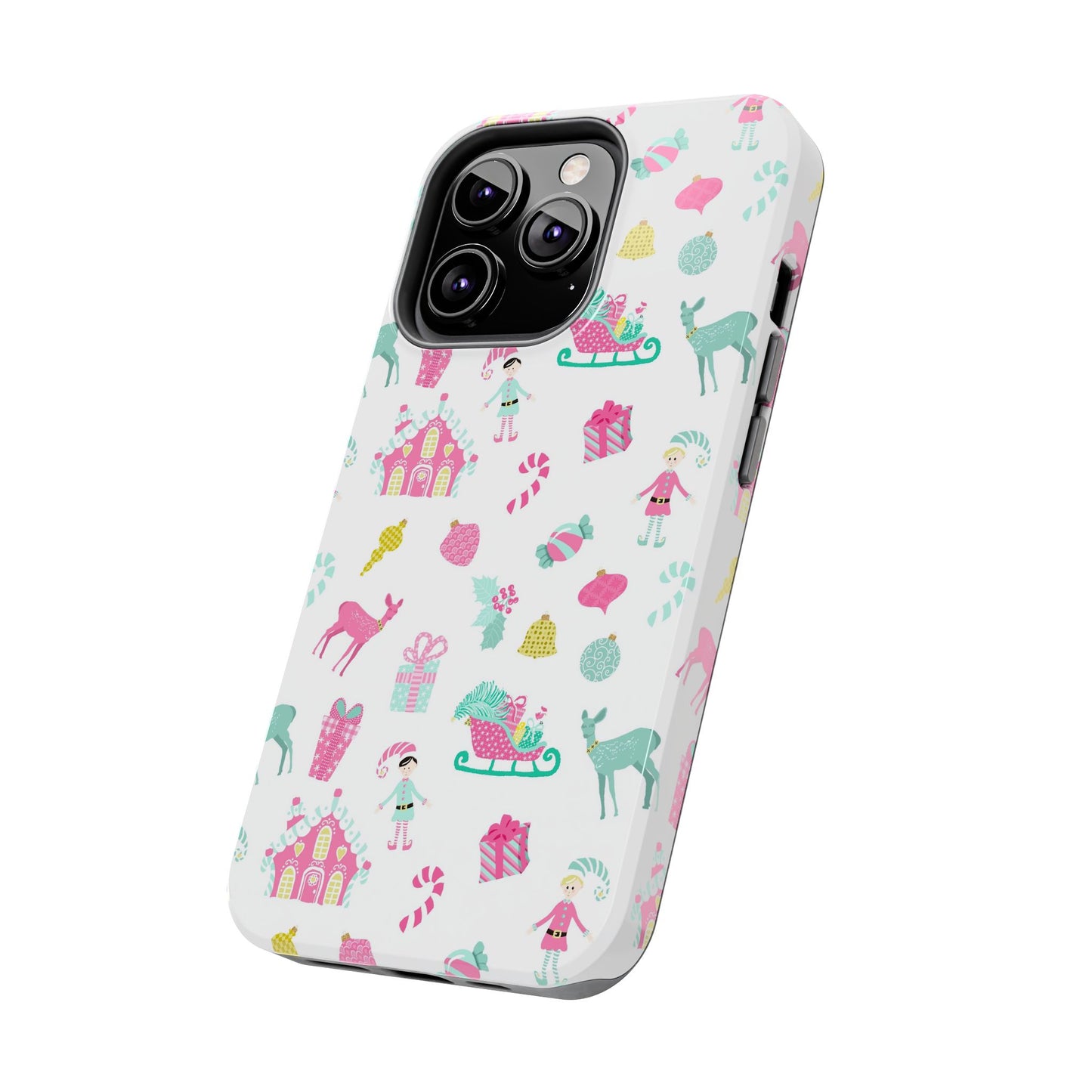 Pastel Christmas on White Tough Phone Cases