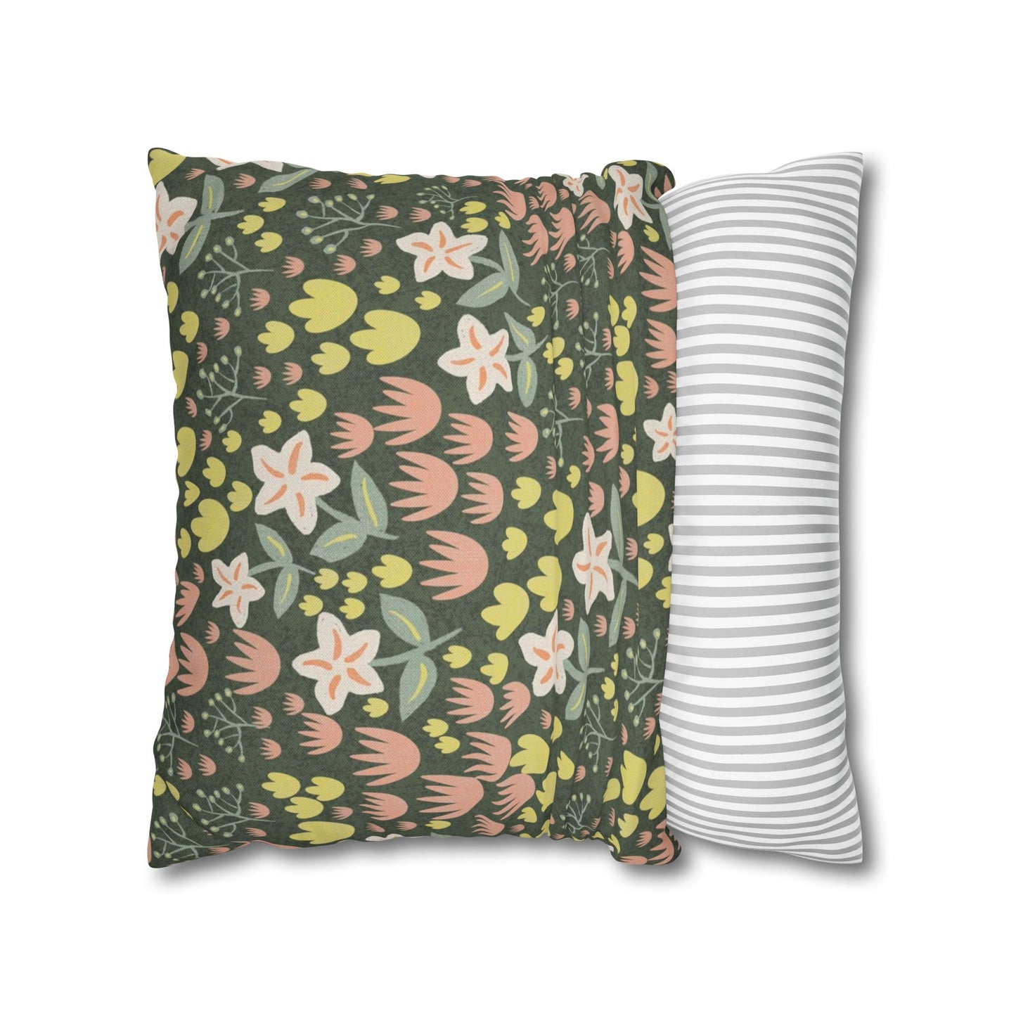 Elderflower Dizty Spun Polyester Square Pillowcase