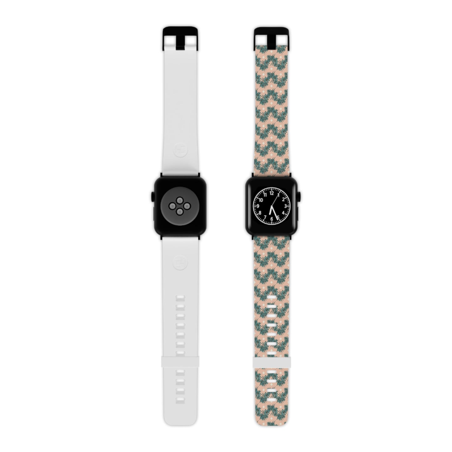 Blue Daisies Zig Zag Stripes Watch Band for Apple Watch