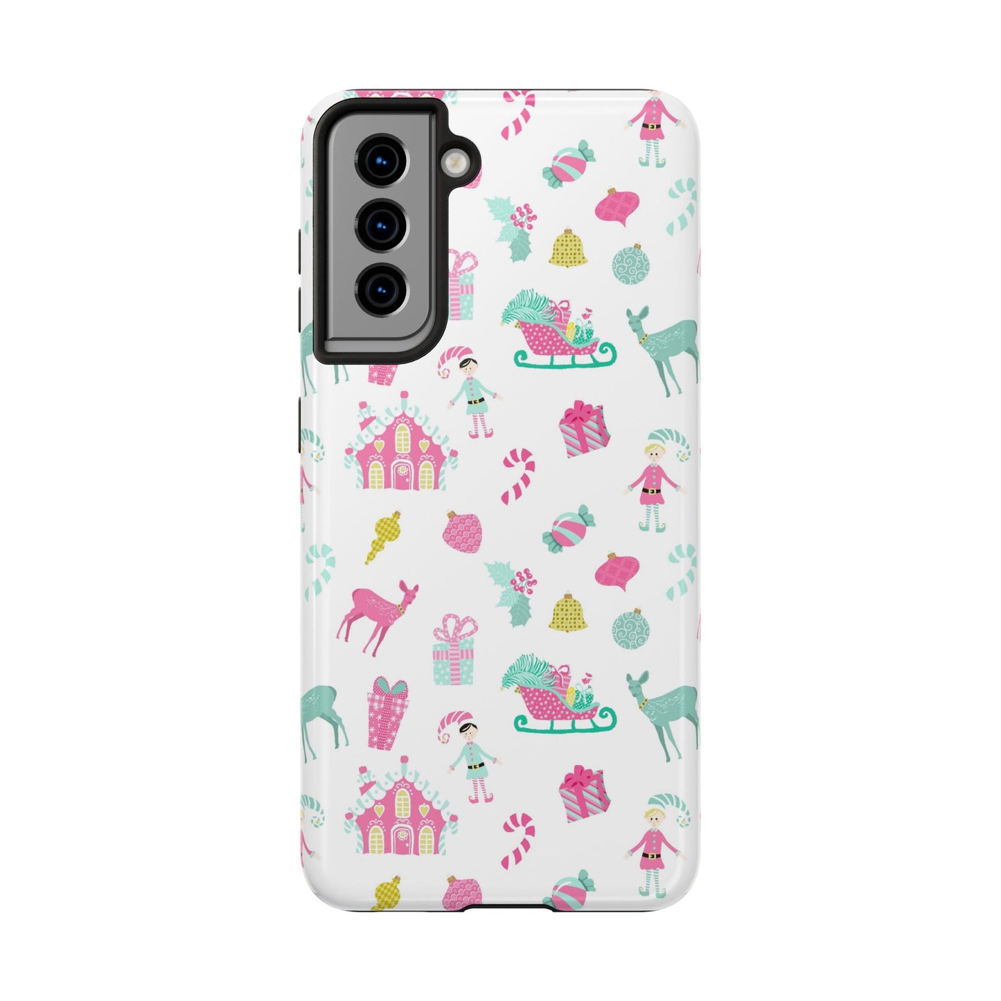 Pastel Christmas on White Tough Phone Cases