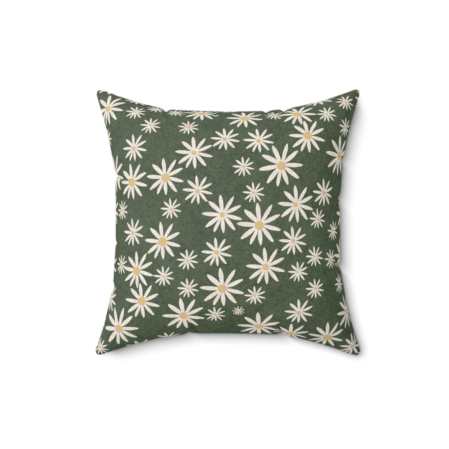 Chickweed Flowers on Sage Spun Polyester Square Pillow