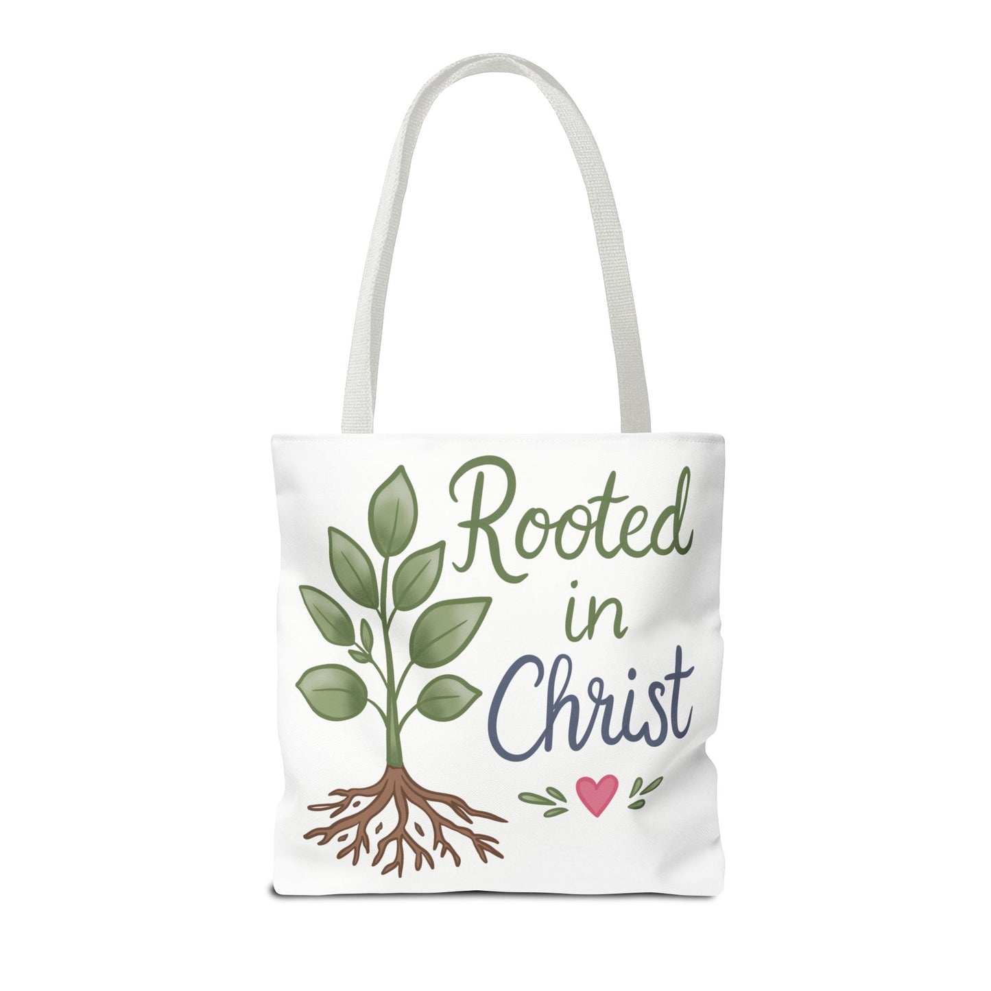 Rooted in Christ Tote Bag — Faith-Based Christian Shopper