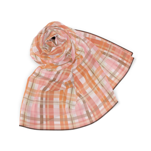 Softly in Autumn Plaid Square Poly Scarf