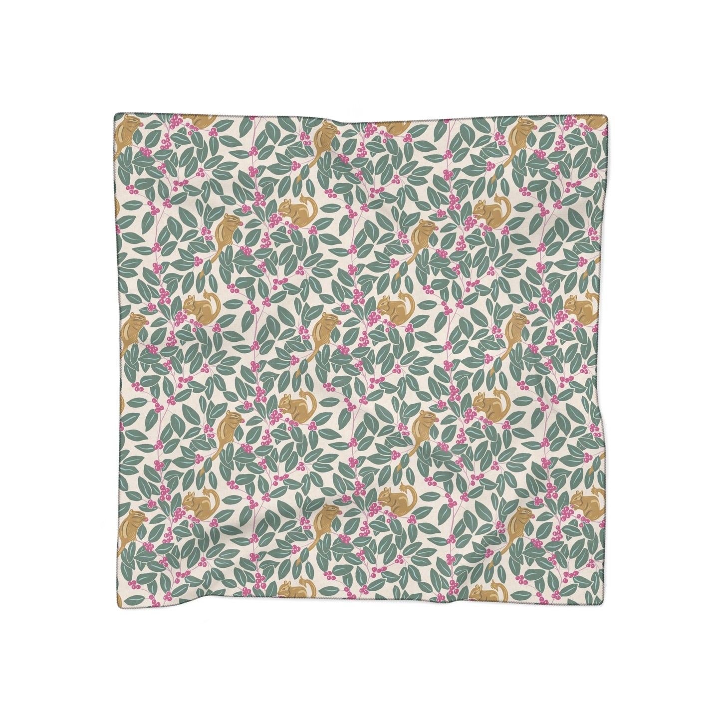 Wintergreen and Chipmunk Square Poly Scarf