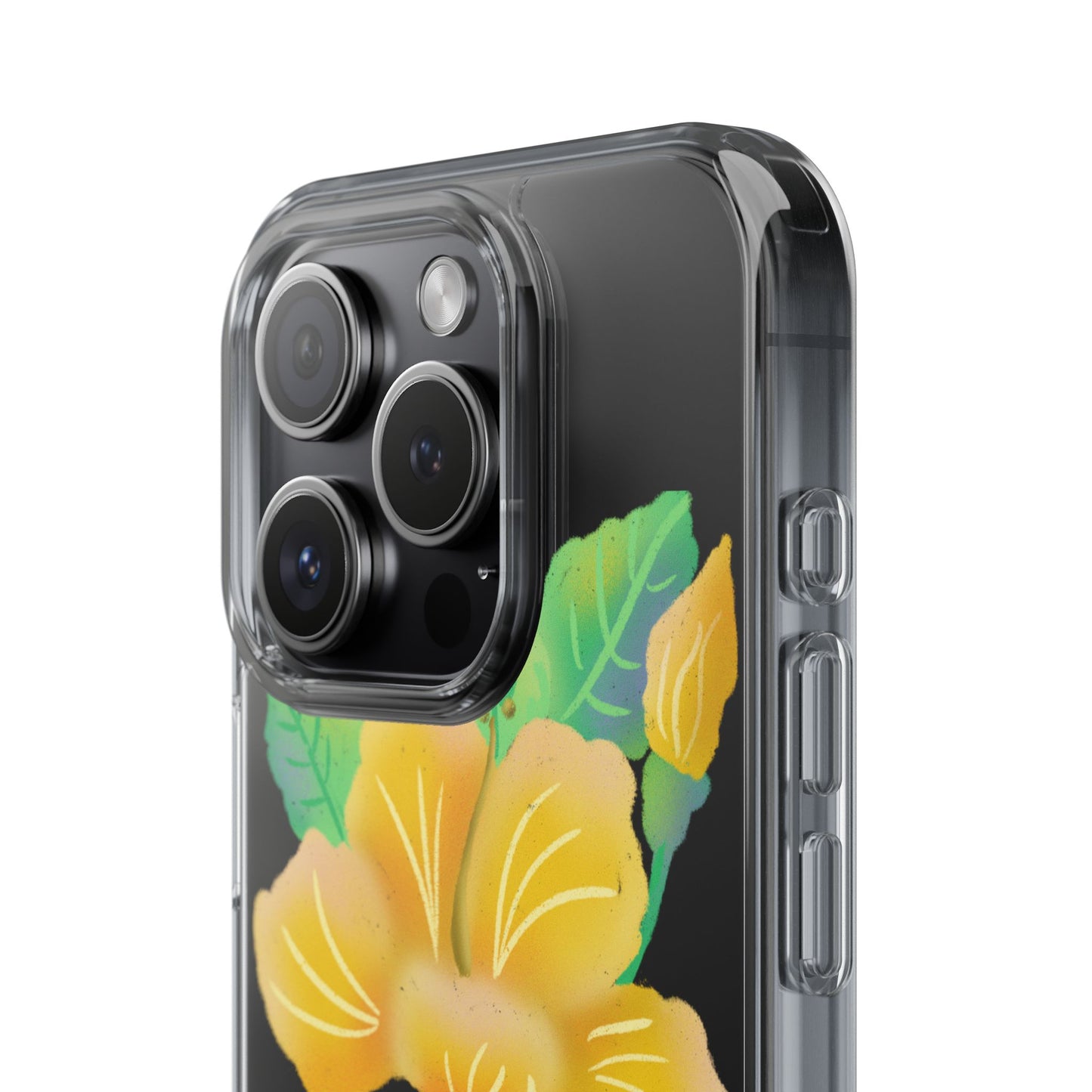 Yellow Hibiscus Blossom Clear Cases