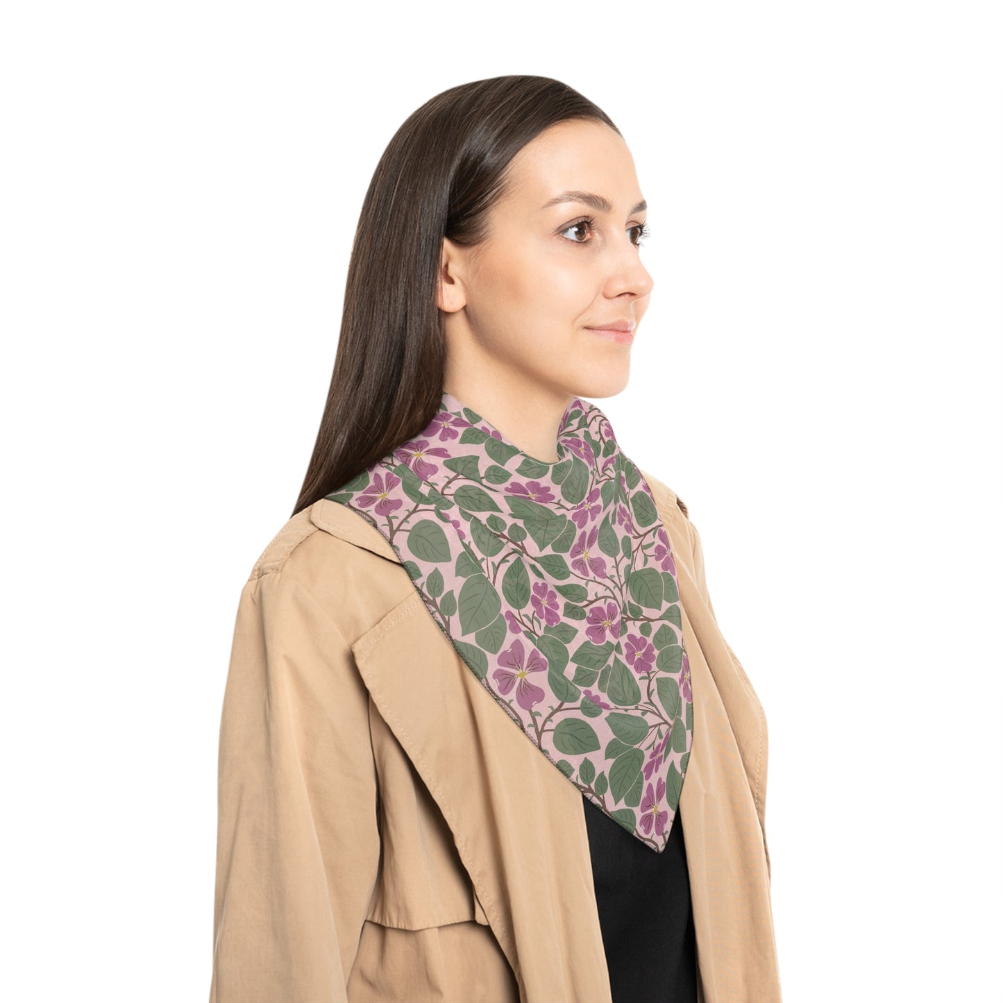 Pink Dogwoods Square Poly Scarf