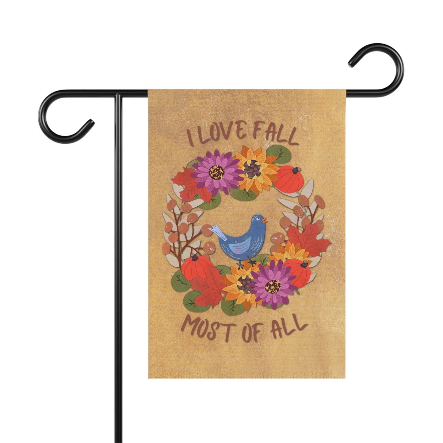 I Love Fall Most of All Autumn Wreath Collage Hello Autumn Garden Banner
