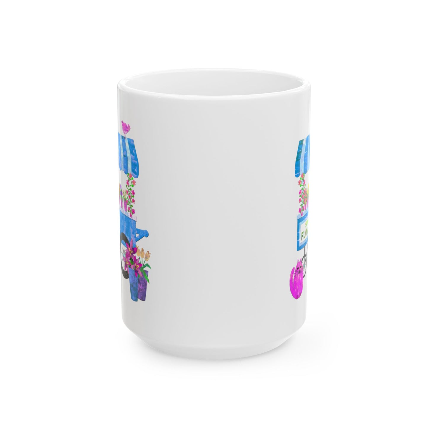 Spring Flower Cart Collage Ceramic Mug 11oz & 15oz