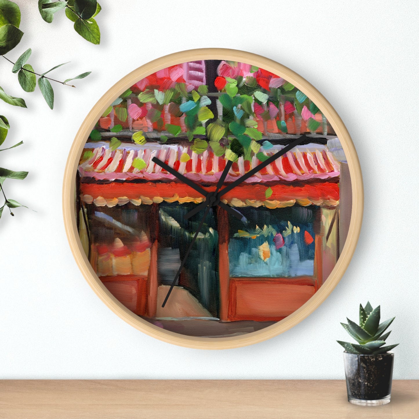 Parisian Café Wall Clock — Vintage Bistro Street Art Timepiece