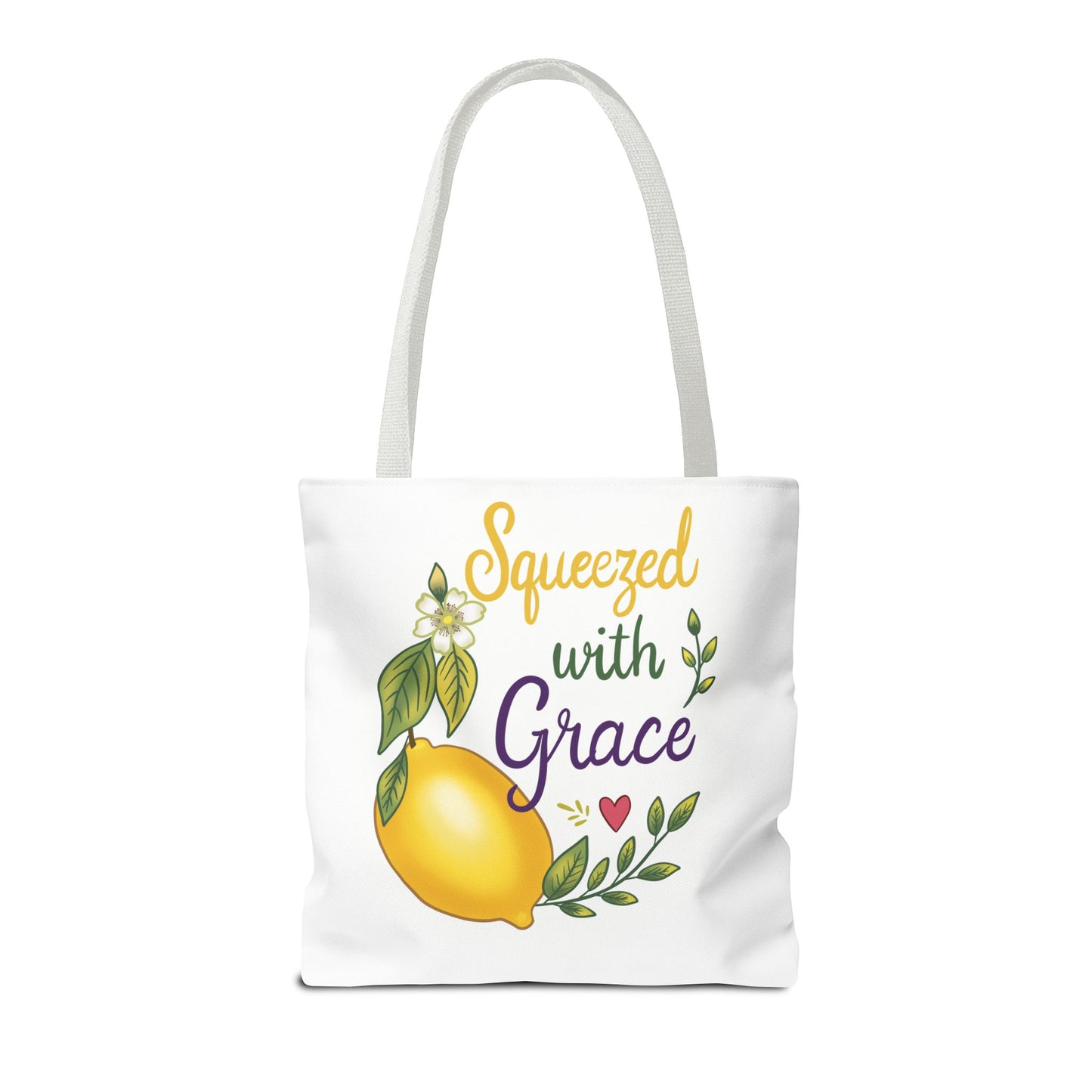 Squeezed with Grace Lemon Tote Bag — Floral Fruit Market Shopping Tote
