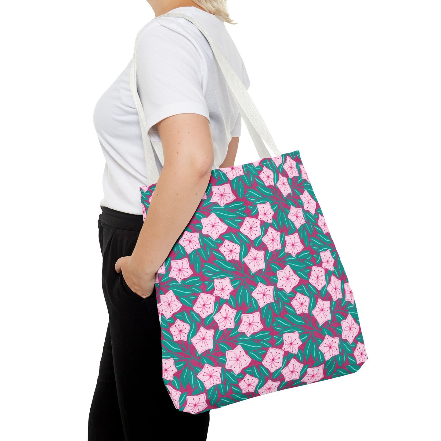 Pink Mountain Laurel Blossoms  All-Over Print Tote Bag