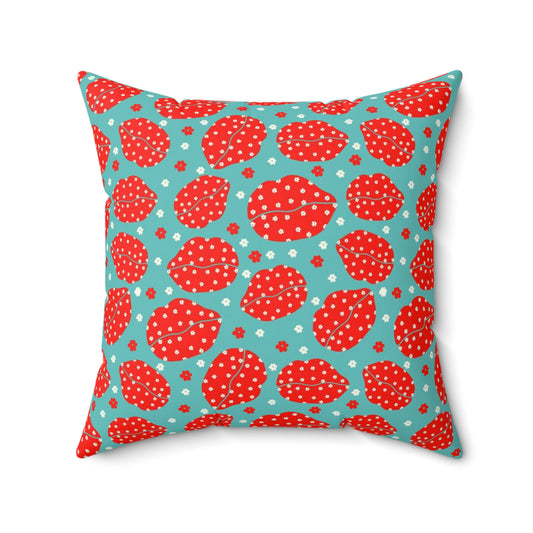 Red Hot Lips Spun Polyester Square Pillow