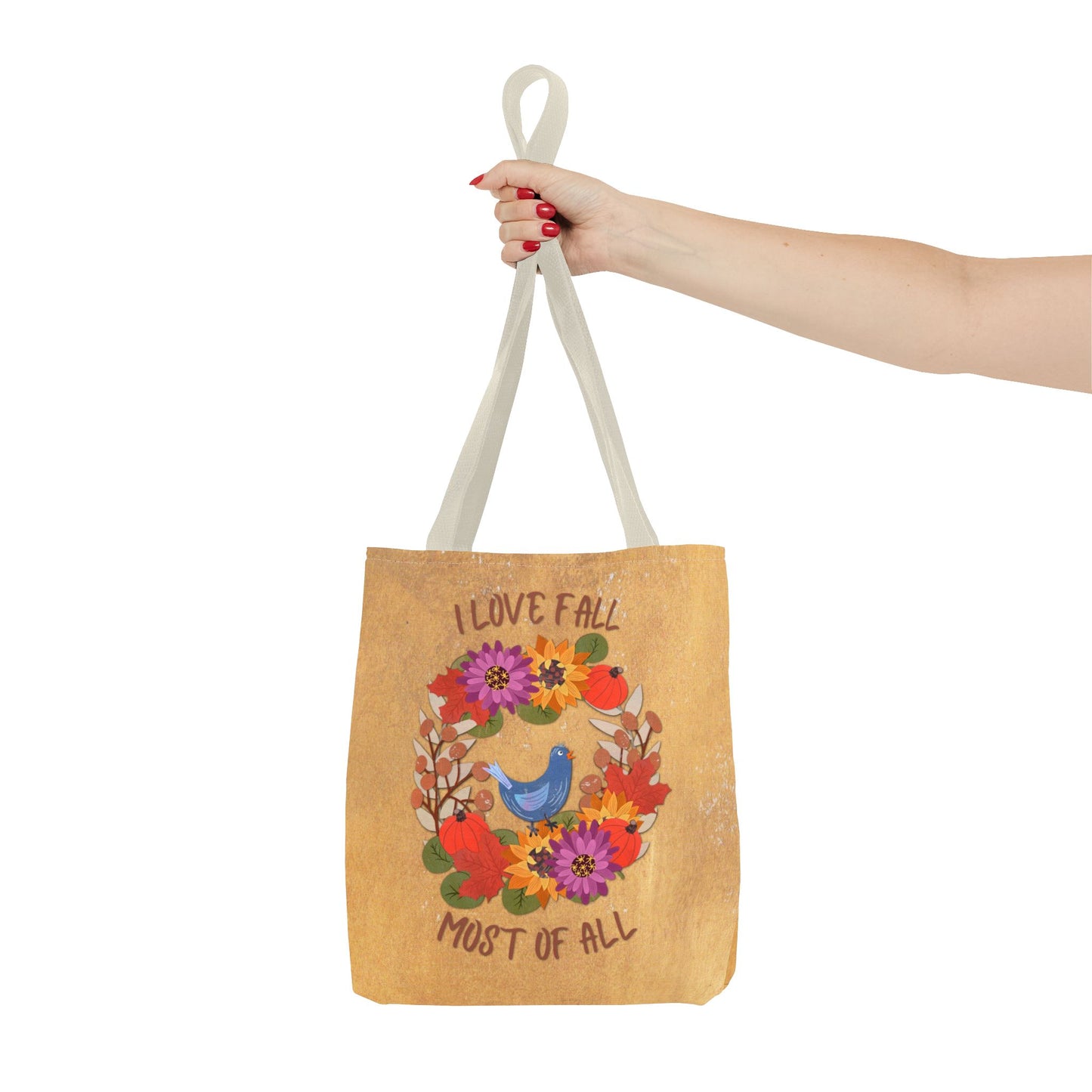 I Love Fall Most of All Autumn Wreath Collage Tote Bag