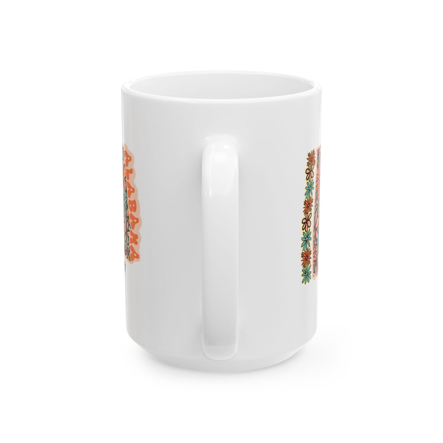 Retro 70s Flowers Alabama Ceramic Mug 11 oz and 15 oz