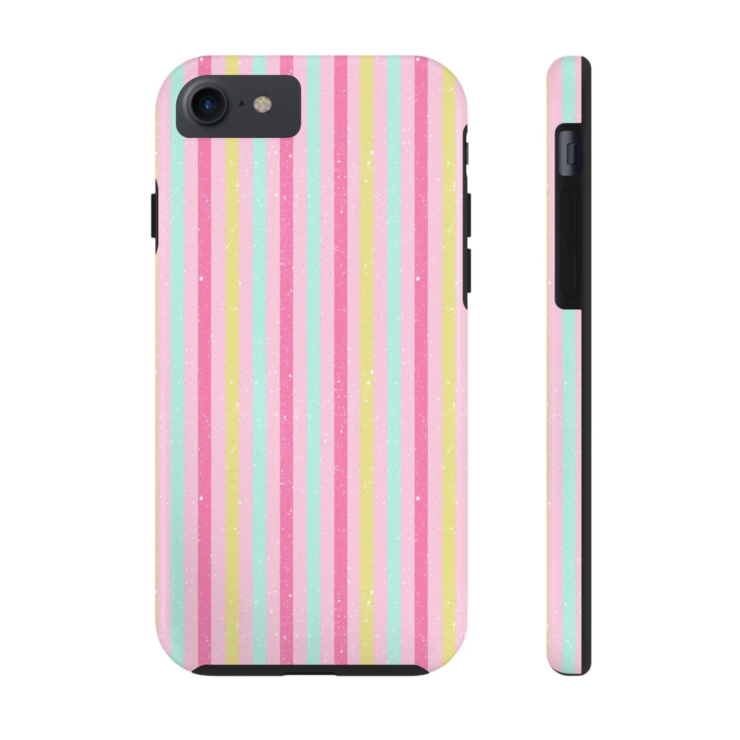 Pastel Stripes on Pink Tough Phone Cases